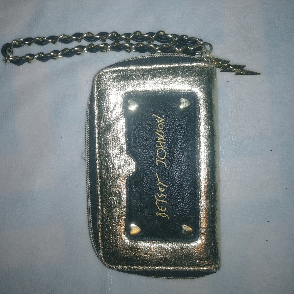 Gold Betsey wristlet